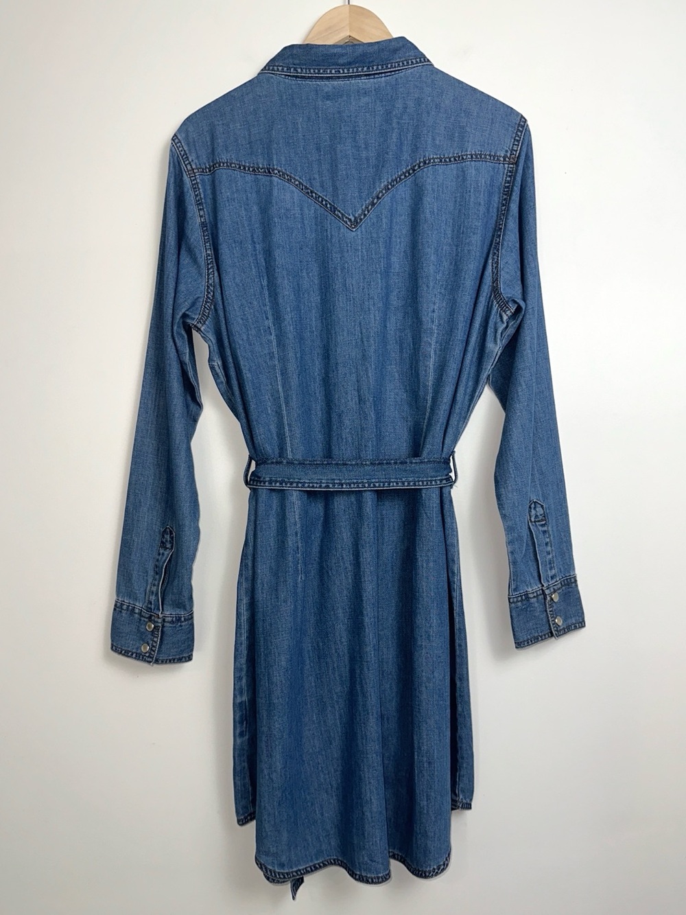 NWT Wrangler Long Sleeve Denim Snap Western Shirt Mini Dress - Picture 8 of 16